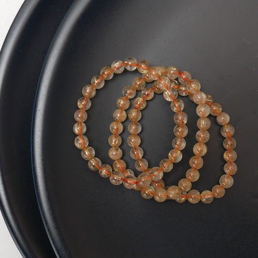 golden rutile bead bracelet