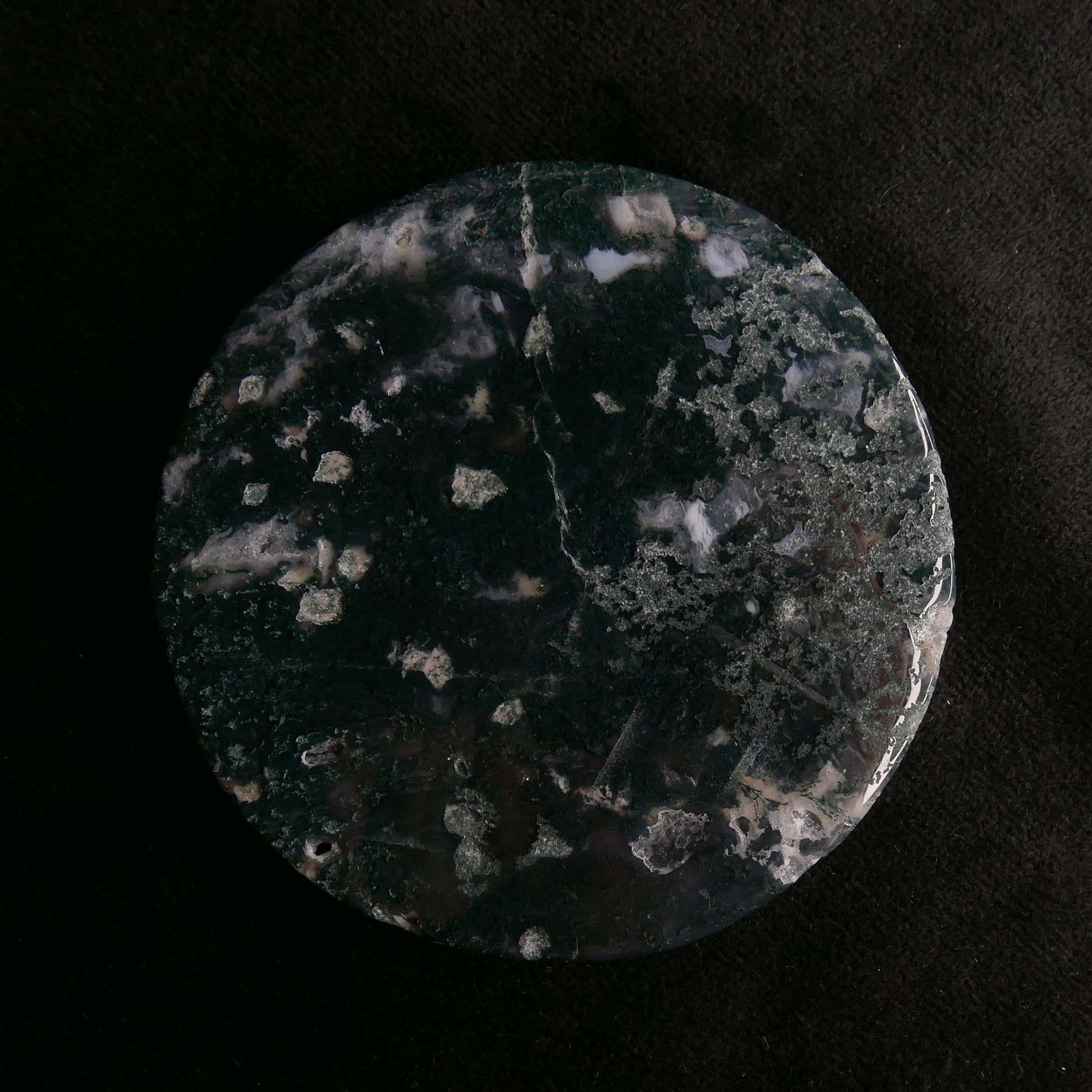 Moss Agate Slab Plate | Snow Heart Crystals