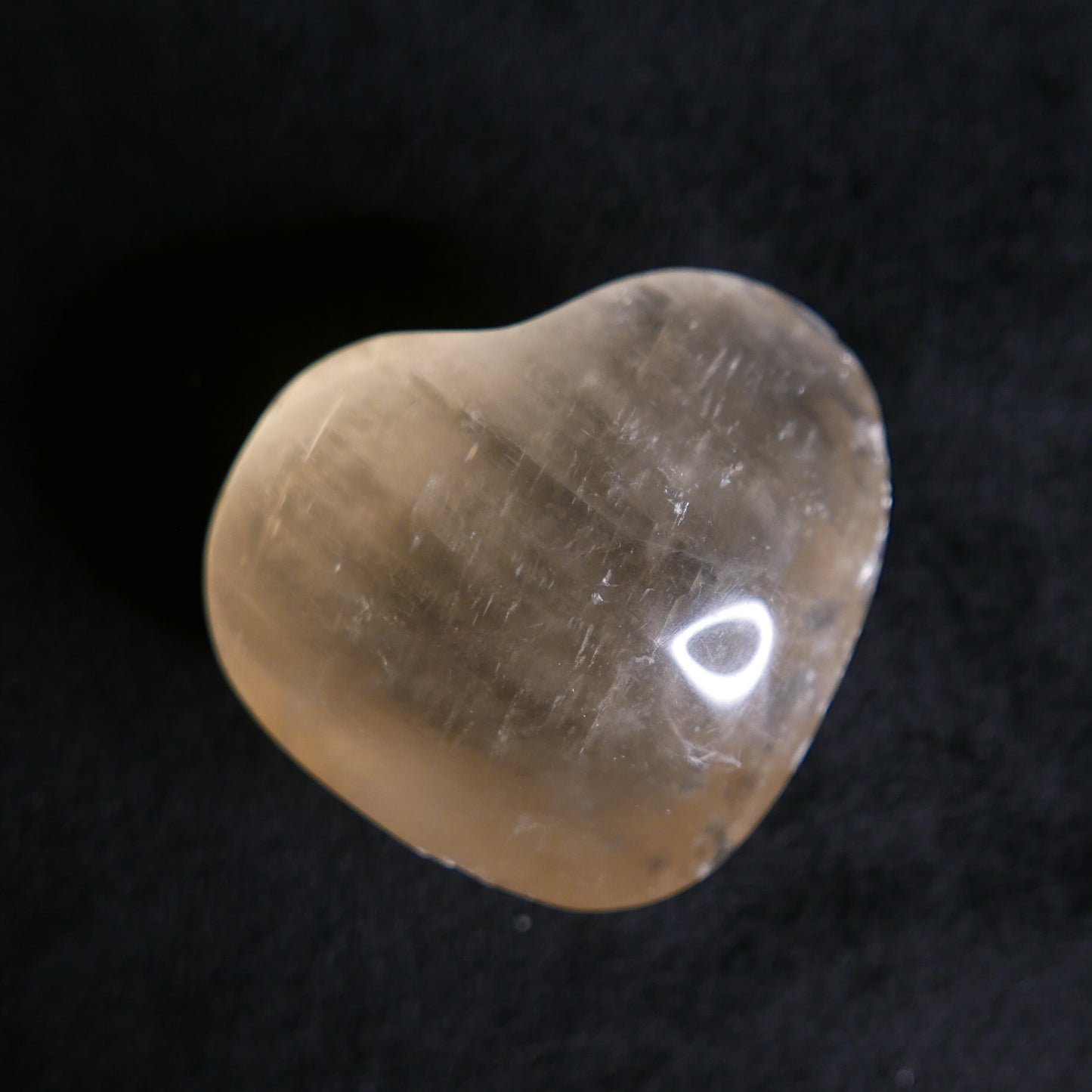 honey calcite heart