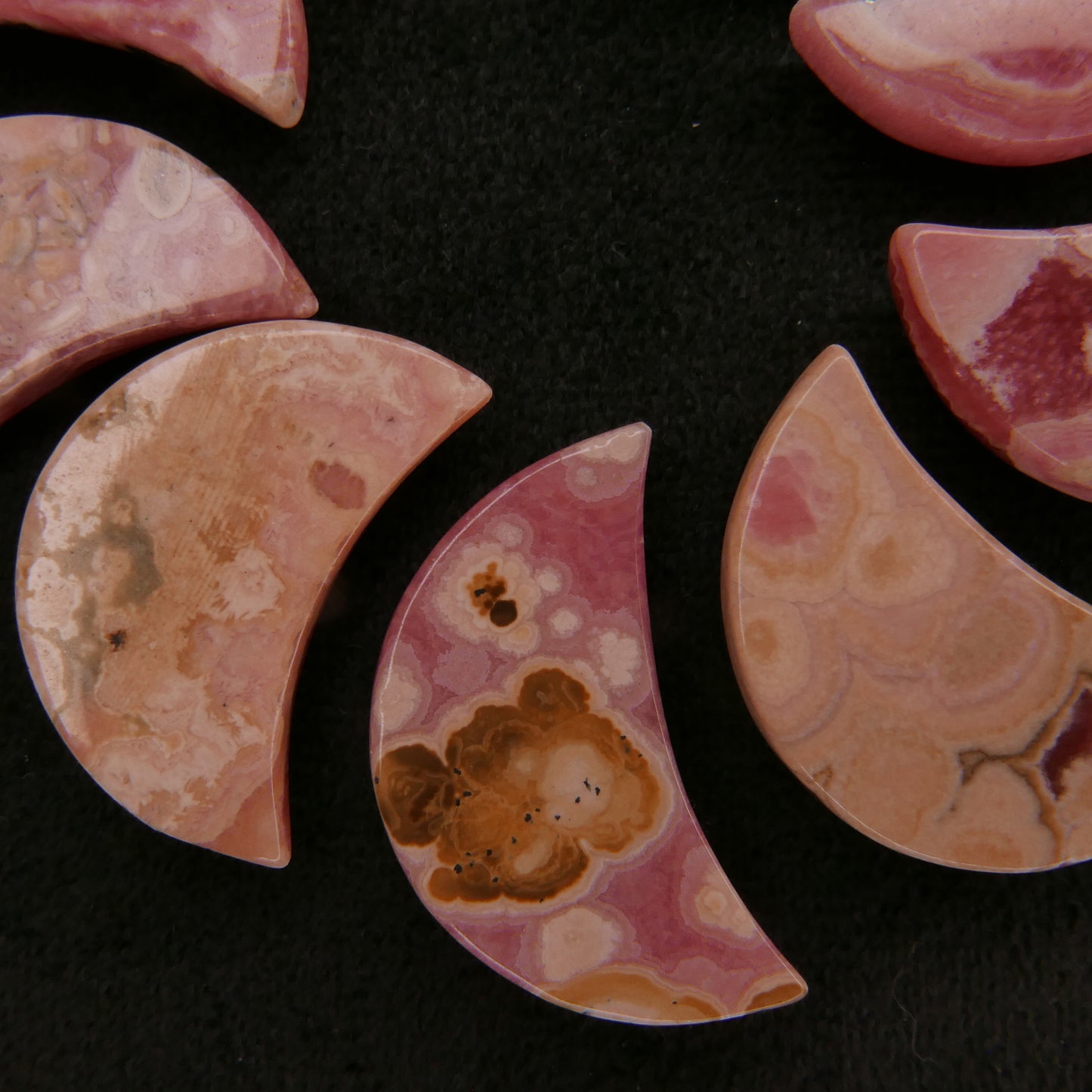 Rhodochrosite Moon Carving | Snow Heart Crystals - Online Crystal Shop Canada