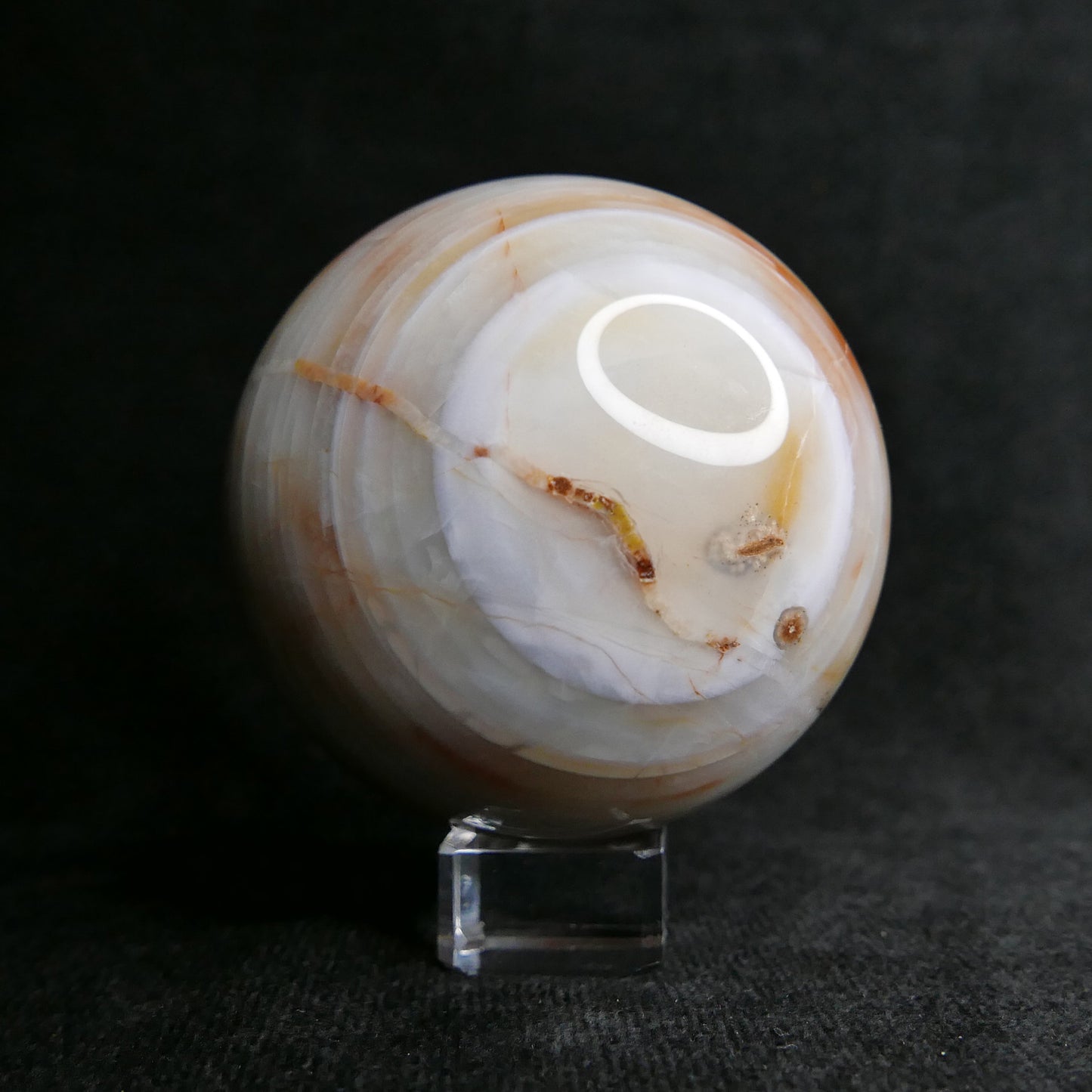 Carnelian Sphere with Stand | Snow Heart Crystals