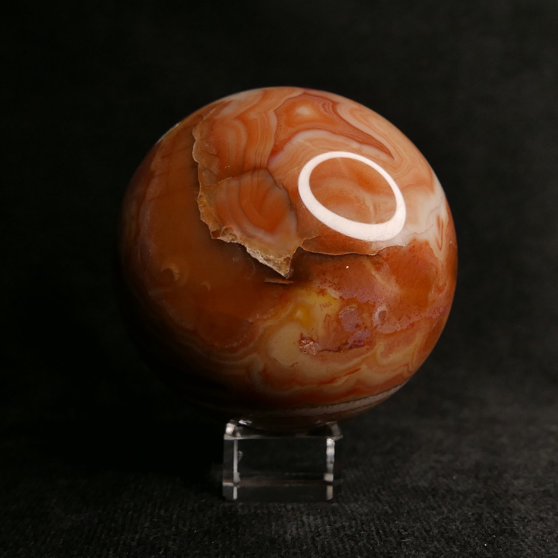 Carnelian Sphere with Stand | Snow Heart Crystals 