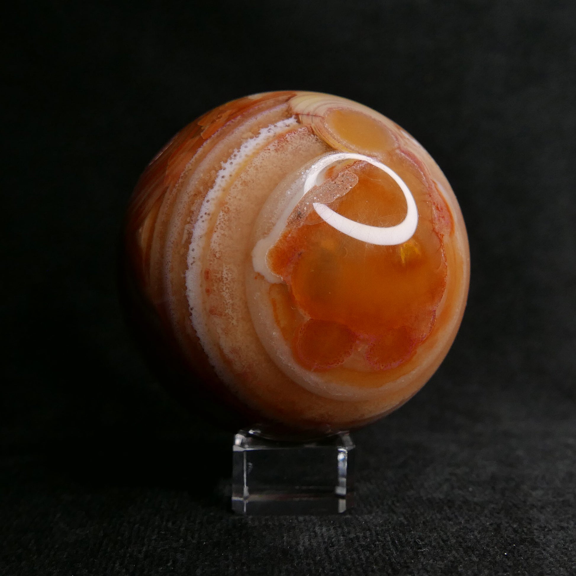 Carnelian Sphere with Stand | Snow Heart Crystals 