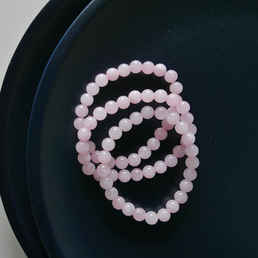 Rose Quartz Bead Bracelet - more pink (8mm)