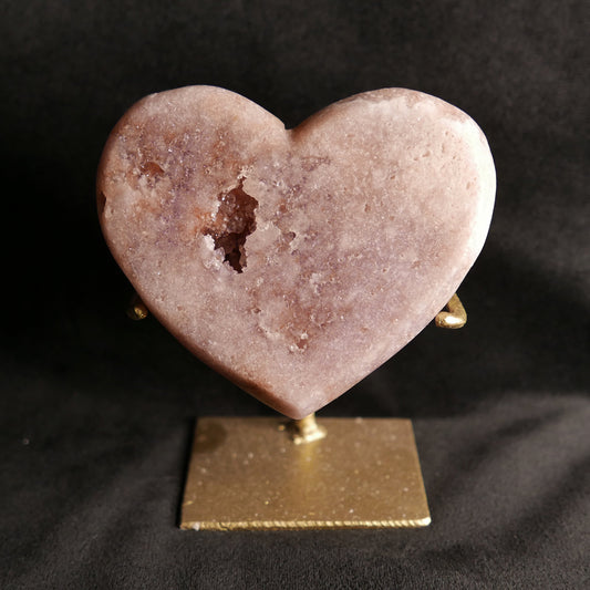 Pink Amethyst Heart with Stand